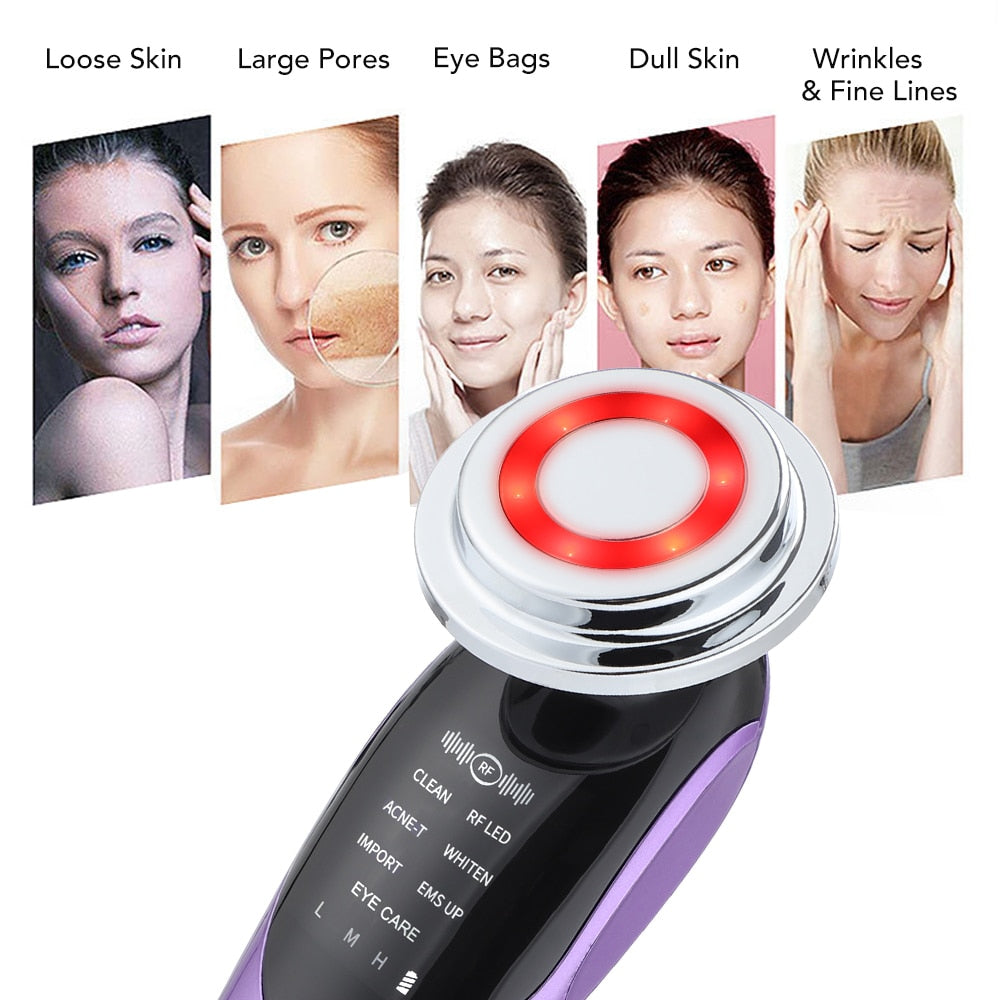 7 in 1 Face Lift Devices Skin Rejuvenation Facial Massager Light Therapy Anti Aging Wrinkle